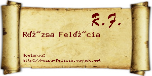 Rózsa Felícia névjegykártya